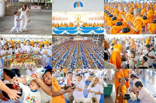 วันที่ 3 พฤษภาคม พ.ศ.2569 พิธีตักบาตร ข้าวสารอาหารแห้ง ณ บ้านแก้วเรือนทองคุณยายอาจารย์ฯ วัดพระธรรมกาย