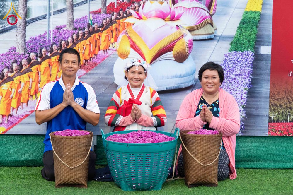 ภาพ No.279419:วันที่ 19-26 ธันวาคม พ.ศ. 2568 และ วันที่ 1 มกราคม พ.ศ.2569 รับบุญปลิดกลีบดอกไม้ เพื่อโปรยต้อนรับพระธรรมยาตรา
