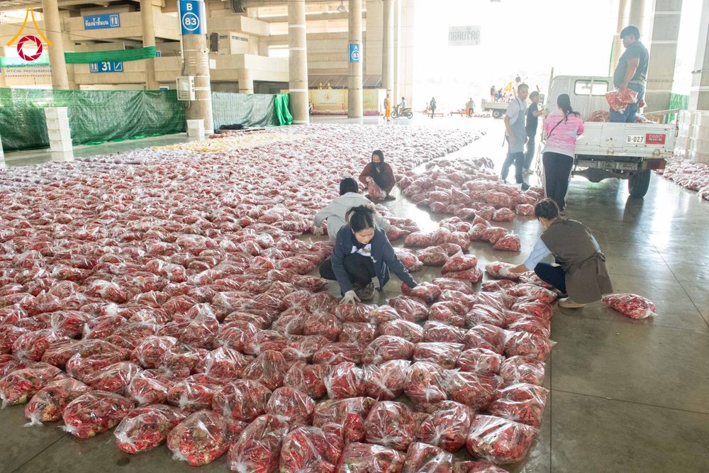 ภาพ No.279474:วันที่ 19-26 ธันวาคม พ.ศ. 2568 และ วันที่ 1 มกราคม พ.ศ.2569 รับบุญปลิดกลีบดอกไม้ เพื่อโปรยต้อนรับพระธรรมยาตรา