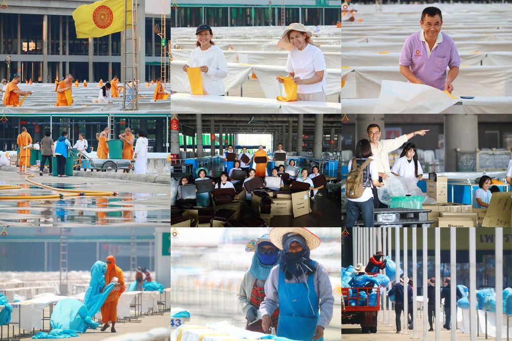 ภาพ No.321926:วันที่ 11-12 เมษายน พ.ศ.2569 การเตรียมงาน มัดถุงน้ำ , ผูกผ้าระบาย , เตรียมจุดฉันภัตตาหาร เพื่องานถวายมหาสังฆทาน 40,000 กว่าวัดทั่วประเทศ วันคุ้มครองโลก 22 เมษายน พ.ศ.2569 วัดพระธรรมกาย