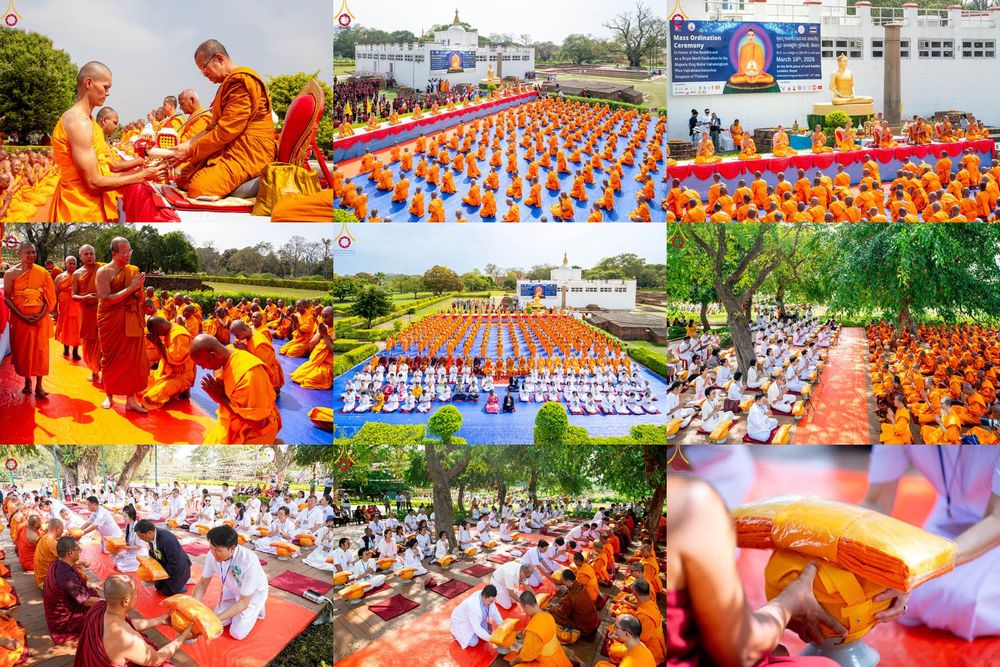 ภาพ No.314144:วันจันทร์ที่ 16 มีนาคม พ.ศ. 2569 พิธีถวายบาตรอัฐบริขาร และพิธีขอนิสัยแก่สามเณรธรรมทายาท 500 รูป ณ วิหารมายาเทวี ประเทศเนปาล