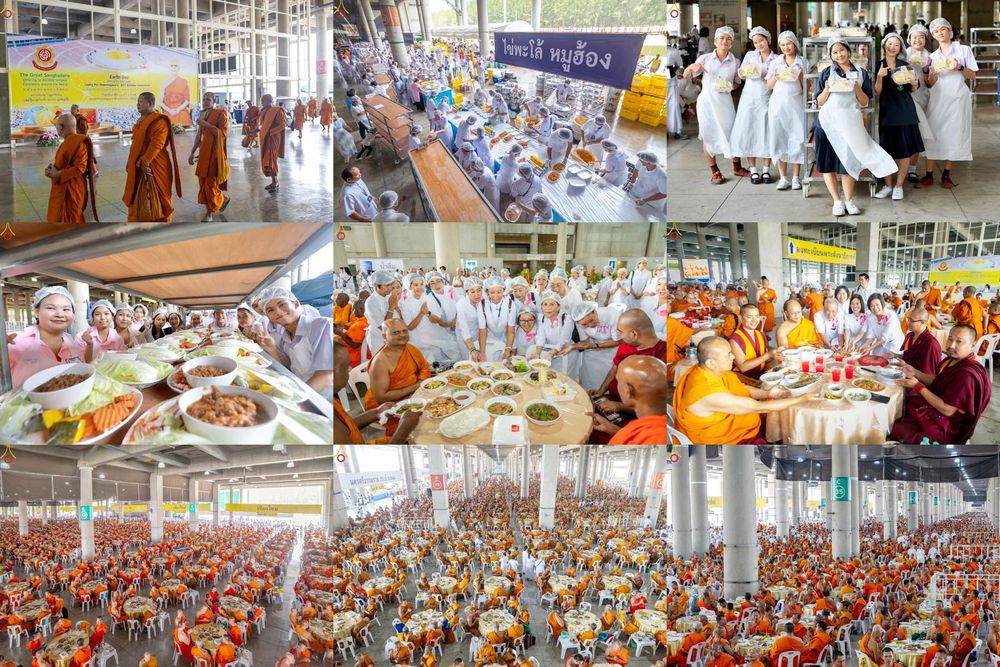 ภาพ No.323666:วันที่ 22 เมษายน พ.ศ.2569(วันคุ้มครองโลก) งานถวายมหาสังฆทาน 40,000 กว่าวัดทั่วประเทศ คณะสงฆ์ฉันภัตตาหารเพล