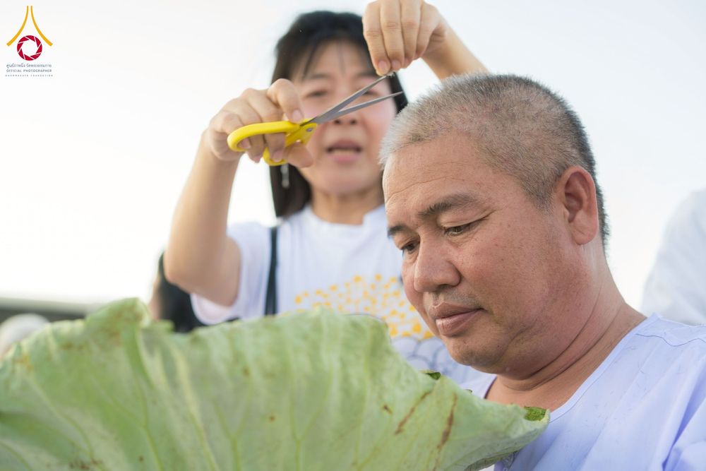 ภาพ No.274743:วันอาทิตย์ที่ 30 พฤศจิกายน พ.ศ. 2568 พิธีปลงผม โครงการอุปสมบทบูชาธรรมมหาปูชนียาจารย์ ปี 2568 ณ ลานธรรมพระมหาธรรมกายเจดีย์ ฝั่งทิศตะวันตก ระหว่างวิหารคดหมายเลข 8 และ 9 วัดพระธรรมกาย