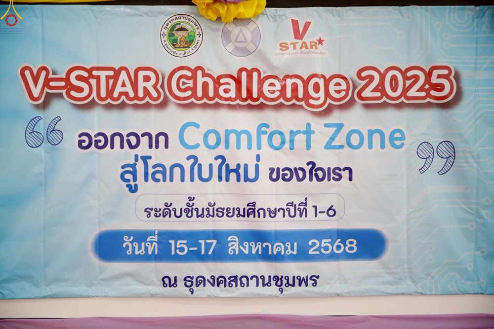 ภาพ No.238448:วันที่ 15-17 สิงหาคม พ.ศ. 2568 V-Star Challenge 2025 ออกจาก Comfort Zone สู่โลกใบใหม่ของใจเรา ระดับชั้นมัธยมศึกษาปีที่ 1-6 ณ ธุดงคสถานชุมพร
