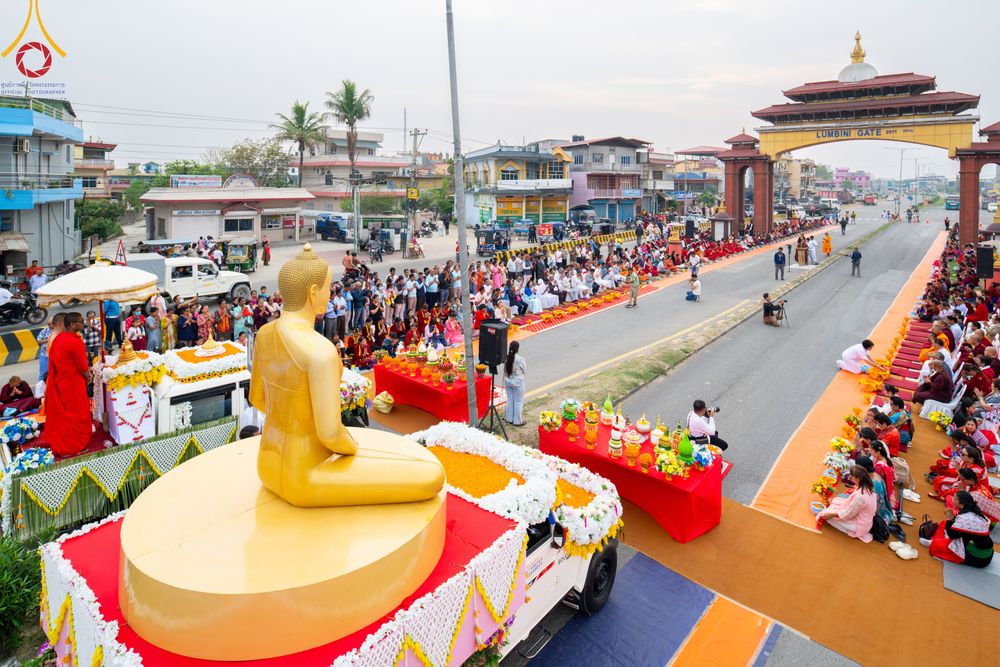 ภาพ No.317121:วันเสาร์ที่ 28 มีนาคม พ.ศ.2569 ธรรมยาตราจาริก ณ ซุ้มประตูลุมพินีเกต(Lumbini Gate) ประเทศเนปาล