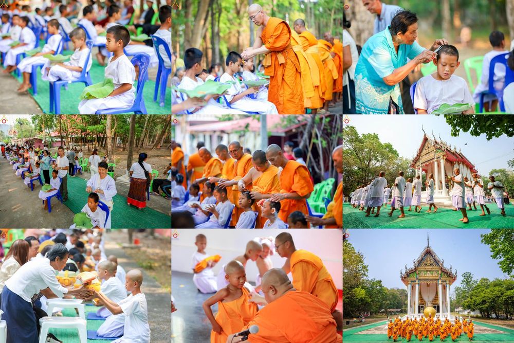 ภาพ No.317935:วันพฤหัสบดีที่ 2 เมษายน พ.ศ.2569 พิธีปลงผม , พิธีขอขมามอบบาตรและผ้าไตร , พิธีบรรพชาสามเณร จำนวน 28 รูป   ณ วัดโซกเป็ดอภิญญาโณ ต.เมืองเก่า อ.เมือง จ.สุโขทัย