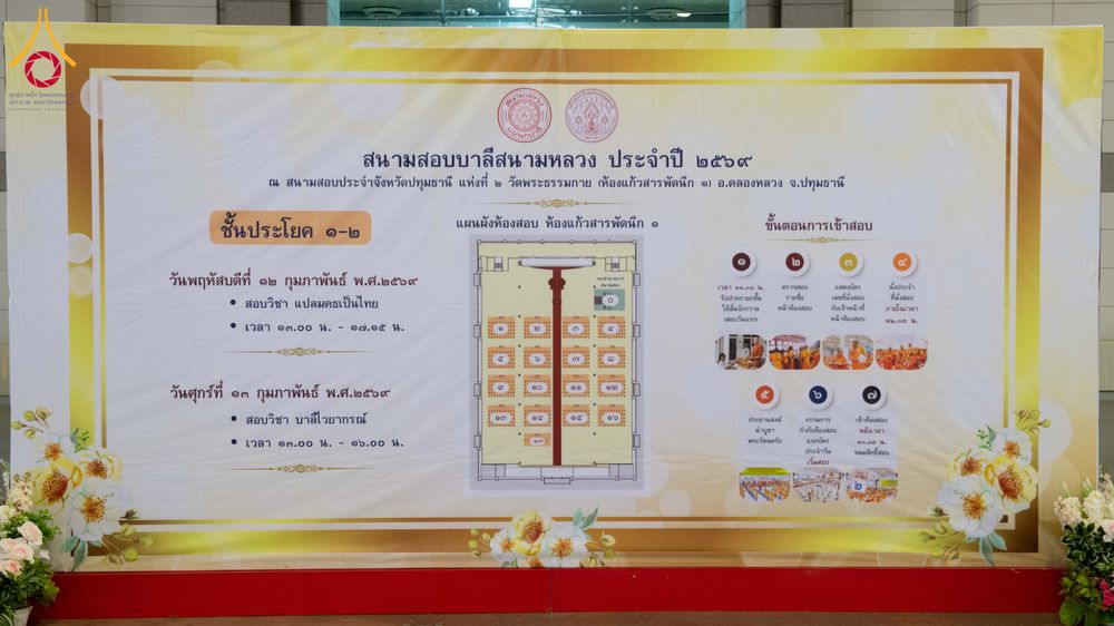 ภาพ No.309387:วันที่ 12 กุมภาพันธ์ พ.ศ. 2569 การสอบบาลีสนามหลวง ประจำปี 2569 ประโยค 1-2, ป.ธ.3/ ประโยค บ.ศ.1-2, บ.ศ.3 ณ สนามสอบประจำจังหวัดปทุมธานี แห่งที่ 2  วัดพระธรรมกาย อ.คลองหลวง จ.ปทุมธานี