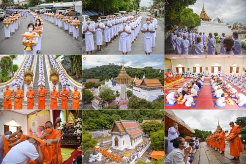 ภาพ No.48016:ประมวลภาพพิธีเวียนประทักษิณ และบรรพชาอุปสมบท รุ่นเข้าพรรษา ปี 2565
