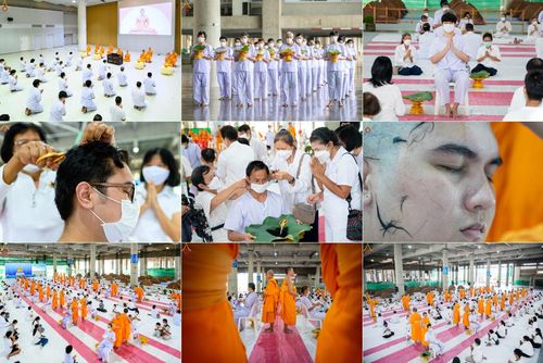 ภาพ No.47436:ประมวลภาพพิธีตัดปอยผม โครงการบรรพชาอุปสมบทหมู่ รุ่นเข้าพรรษา 2565