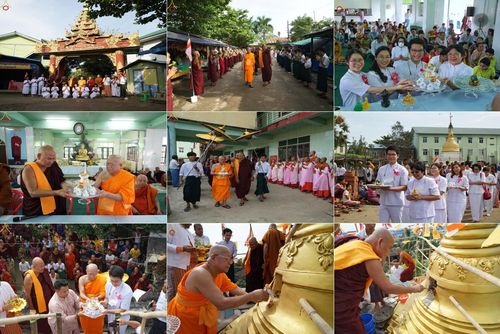 ประมวลภาพพิธีประดิษฐานพระบรมสารีริกธาตุพระเจดีย์ราชาธิราชมุนี ณ วัดอองเซยามิน ประเทศเมียนมาร์