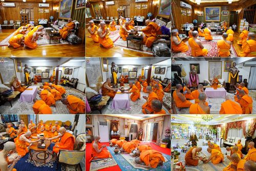 ประมวลภาพคณะสงฆ์วัดพระธรรมกาย ทำวัตรพระผู้ใหญ่ ในเทศกาลเข้าพรรษา พุทธศักราช 2565