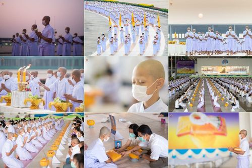 ประมวลภาพพิธีเวียนประทักษิณ, พิธีวันทาพระมหาธรรมกายเจดีย์ และพิธีขอขมารับผ้าไตร โครงการบวชภาคฤดูร้อน พ.ศ. 2565