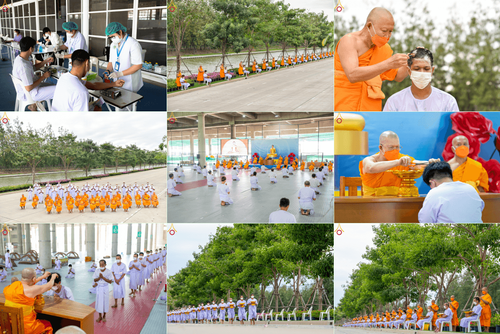 ประมวลภาพพิธีตัดปอยผมนาคธรรมทายาท รุ่นวันคุ้มครองโลกเฟส 2  ณ วัดพระธรรมกาย