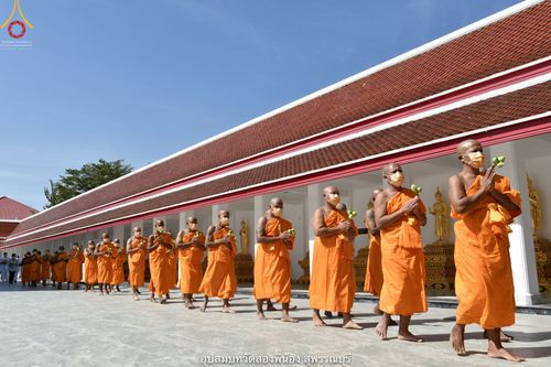 พิธีตัดปอยผม ปลงผม ขอขมารับผ้าไตรและพิธีบรรพชา ในโครงการอุปสมบท บูชาธรรมมหาปูชนียาจารย์ ประจำปี 2564 ชุดที่ 8