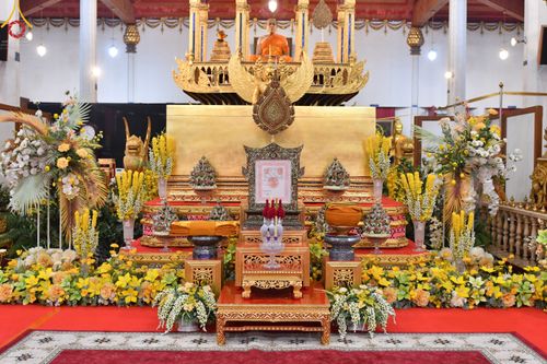 ภาพ No.49662:ประมวลภาพพิธีบำเพ็ญกุศลสวดพระอภิธรรมศพอุทิศถวายพระเดชพระคุณพระเทพวรเวที (บุญศรี ปุญฺญสิริ ป.ธ.4) 