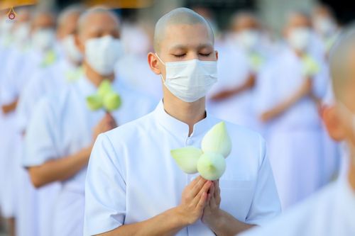 ภาพ No.47519:ประมวลภาพพิธีขอขมาและมอบผ้าไตร โครงการบรรพชาอุปสมบทหมู่ รุ่นเข้าพรรษา 2565