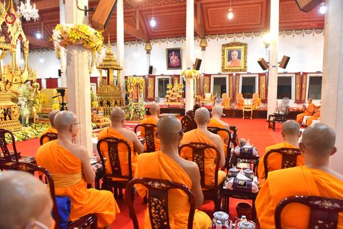 ภาพ No.49673:ประมวลภาพพิธีบำเพ็ญกุศลสวดพระอภิธรรมศพอุทิศถวายพระเดชพระคุณพระเทพวรเวที (บุญศรี ปุญฺญสิริ ป.ธ.4) 