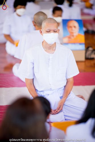 ภาพ No.40338:พิธีตัดปอยผม ปลงผม ขอขมารับผ้าไตรและพิธีบรรพชา ในโครงการอุปสมบท บูชาธรรมมหาปูชนียาจารย์ ประจำปี 2564 ชุดที่ 12