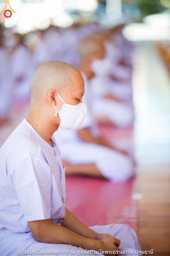 ภาพ No.40337:พิธีตัดปอยผม ปลงผม ขอขมารับผ้าไตรและพิธีบรรพชา ในโครงการอุปสมบท บูชาธรรมมหาปูชนียาจารย์ ประจำปี 2564 ชุดที่ 12