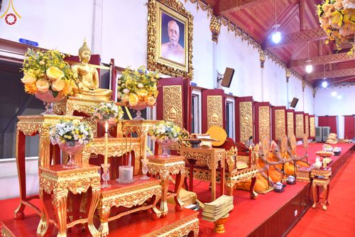 ภาพ No.49675:ประมวลภาพพิธีบำเพ็ญกุศลสวดพระอภิธรรมศพอุทิศถวายพระเดชพระคุณพระเทพวรเวที (บุญศรี ปุญฺญสิริ ป.ธ.4) 