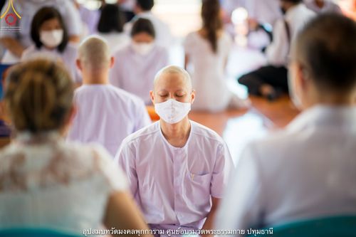 ภาพ No.40339:พิธีตัดปอยผม ปลงผม ขอขมารับผ้าไตรและพิธีบรรพชา ในโครงการอุปสมบท บูชาธรรมมหาปูชนียาจารย์ ประจำปี 2564 ชุดที่ 12