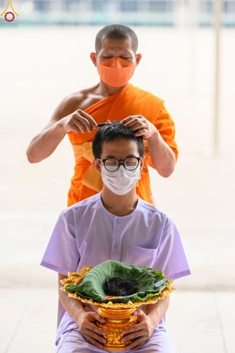 ภาพ No.47318:ประมวลภาพพิธีปลงผม ในโครงการบรรพชาอุปสมบทหมู่ ภาคฤดูฝน 2565