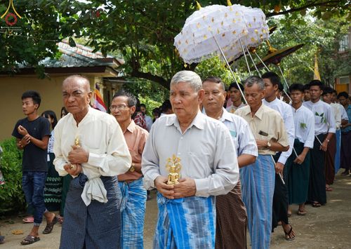ภาพ No.57394:ประมวลภาพพิธีประดิษฐานพระบรมสารีริกธาตุพระเจดีย์ราชาธิราชมุนี ณ วัดอองเซยามิน ประเทศเมียนมาร์