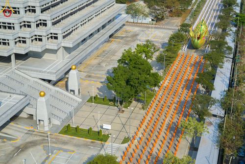 ภาพ No.43232:พิธีอัญเชิญมยุรนาวากาศ บูชาธรรมมหาปูชนียาจารย์ วันพฤหัสบดีที่ 3 กุมภาพันธ์ พ.ศ. 2565