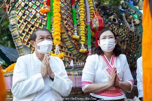ภาพ No.39958:คณะพระภิกษุ - สามเณร วัดบ้านขุนกว่า ๓๐๐ รูป เดินธรรมยาตราฉลองแชมป์บาลี ๒๕๖๔