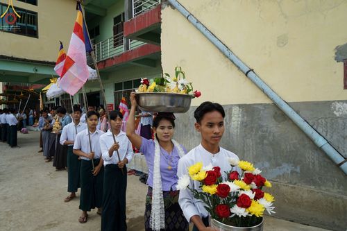 ภาพ No.57397:ประมวลภาพพิธีประดิษฐานพระบรมสารีริกธาตุพระเจดีย์ราชาธิราชมุนี ณ วัดอองเซยามิน ประเทศเมียนมาร์