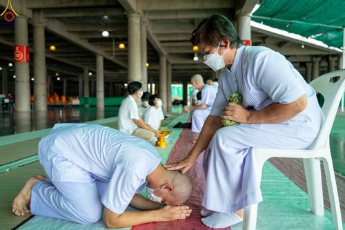 ภาพ No.47336:ประมวลภาพพิธีปลงผม ในโครงการบรรพชาอุปสมบทหมู่ ภาคฤดูฝน 2565