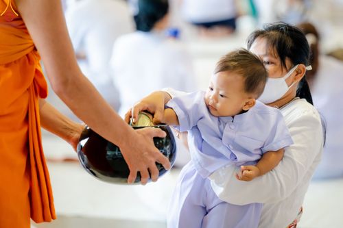 ภาพ No.52256:ประมวลภาพพิธีตักบาตรข้าวสารอาหารแห้ง (วันอาทิตย์ต้นเดือนตุลาคม) ณ บ้านแก้วเรือนทองคุณยายฯ วัดพระธรรมกาย