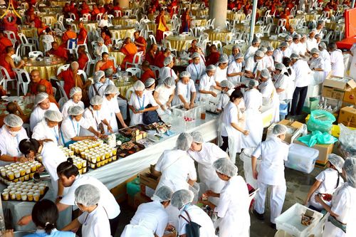 ภาพ No.219267:บรรยากาศการเดินทางเข้าวัดพระธรรมกาย , การต้อนรับปฏิสันถาร , การฉันภัตตาหารเช้า , การลงทะเบียนพระสังฆาธิการ  เนื่องในวันคุ้มครองโลก พิธีถวายมหาสังฆทานคณะสงฆ์ 40,000 กว่าวัดทั่วประเทศ ณ วัดพระธรรมกาย