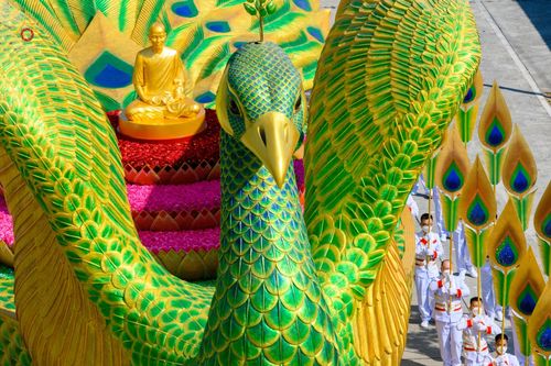 ภาพ No.42691:พิธีอัญเชิญมยุรนาวากาศ ประดิษฐาน ณ อาคาร 100 ปี เนื่องในวันคล้ายวันเกิด ครบ 113 ปี คุณยายอาจารย์มหารัตนอุบาสิกาจันทร์ ขนนกยูง