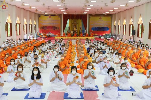 ภาพ No.48078:ประมวลภาพพิธีเวียนประทักษิณ และบรรพชาอุปสมบท รุ่นเข้าพรรษา ปี 2565