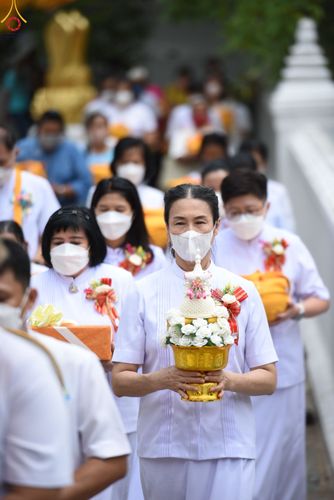 ภาพ No.48081:ประมวลภาพพิธีเวียนประทักษิณ และบรรพชาอุปสมบท รุ่นเข้าพรรษา ปี 2565