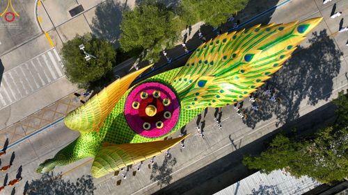 ภาพ No.42709:พิธีอัญเชิญมยุรนาวากาศ ประดิษฐาน ณ อาคาร 100 ปี เนื่องในวันคล้ายวันเกิด ครบ 113 ปี คุณยายอาจารย์มหารัตนอุบาสิกาจันทร์ ขนนกยูง