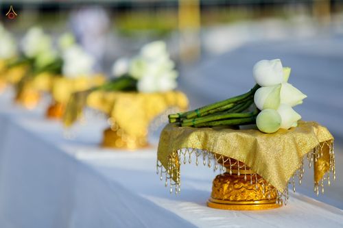 ภาพ No.47581:ประมวลภาพพิธีขอขมาและมอบผ้าไตร โครงการบรรพชาอุปสมบทหมู่ รุ่นเข้าพรรษา 2565