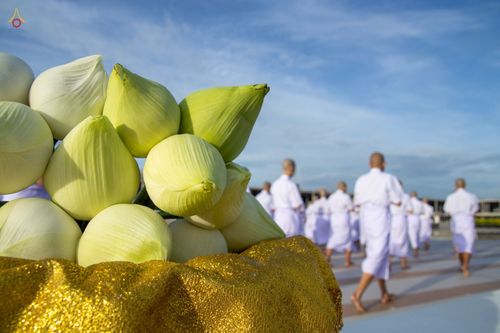 ภาพ No.47590:ประมวลภาพพิธีขอขมาและมอบผ้าไตร โครงการบรรพชาอุปสมบทหมู่ รุ่นเข้าพรรษา 2565