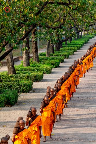 ภาพ No.212855:วันที่ 14 - 15 มีนาคม พ.ศ. 2568 คณะสงฆ์และสามเณรเดินธรรมยาตรา ในโครงการบวชสามเณรเนปาล 500 รูป ไปยังสถานที่รอบมายาเทวีและลุมพินีเกรด ณ ลุมพินี ประเทศเนปาล