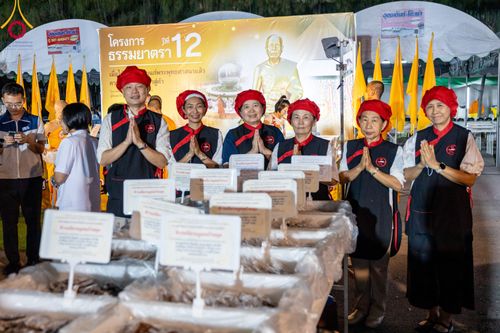 ภาพ No.106323:พิธีถวายภัตตาหารเป็นสังฆทาน แด่คณะพระธรรมยาตราฯ ในโครงการธรรมยาตรากตัญญูบูชา มหาปูชนียาจารย์ พระมงคลเทพมุนี(สด จนฺทสโร) พระผู้ปราบมาร อนุสรณ์สถาน 7 แห่ง ปีที่ 12 วันที่ 5 มกราคม พ.ศ. 2567 ณ อนุสรณ์สถานโลตัสแลนด์ จ.สุพรรณบุรี