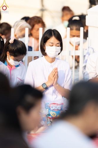 ภาพ No.116083:พิธีตักบาตรพระธรรมยาตรา ณ อนุสรณ์สถานลำดับที่ 4 สถานที่เกิดด้วยกายธรรม วัดโบสถ์(บน) จ.นนทบุรี วันที่ 21 มกราคม พ.ศ. 2567