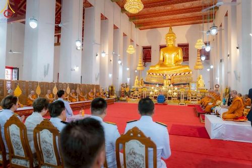 ภาพ No.214757:พิธีต้อนรับสัญญาบัตร พัดยศ พระราชวิเทศวชิรเวที (บัณฑิต วรปญฺโญ) เจ้าอาวาสวัดพระธรรมกายสกอตแลนด์ สหราชอาณาจักร ผู้ช่วยเจ้าอาวาสวัดพระธรรมกาย ณ อุโบสถพระไตรปิฏก วัดพระธรรมกาย