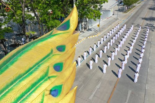 ภาพ No.42738:พิธีอัญเชิญมยุรนาวากาศ ประดิษฐาน ณ อาคาร 100 ปี เนื่องในวันคล้ายวันเกิด ครบ 113 ปี คุณยายอาจารย์มหารัตนอุบาสิกาจันทร์ ขนนกยูง