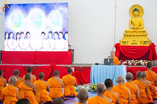 ภาพ No.315262:​วันอาทิตย์ที่ 22 มีนาคม พ.ศ.2569 สามเณรธรรมทายาทเนปาล 500 รูป ฟังธรรม สวดมนต์ ปฏิบัติธรรมร่วมกัน  ณ International Assembly and Meditation Hall Lumbini