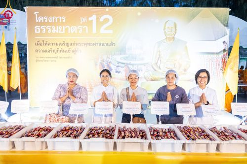 ภาพ No.106701:พิธีถวายภัตตาหารเป็นสังฆทาน แด่คณะพระธรรมยาตราฯ ในโครงการธรรมยาตรากตัญญูบูชา มหาปูชนียาจารย์ พระมงคลเทพมุนี(สด จนฺทสโร) พระผู้ปราบมาร อนุสรณ์สถาน 7 แห่ง ปีที่ 12 วันที่ 6 มกราคม พ.ศ. 2567 ณ อนุสรณ์สถานโลตัสแลนด์ จ.สุพรรณบุรี