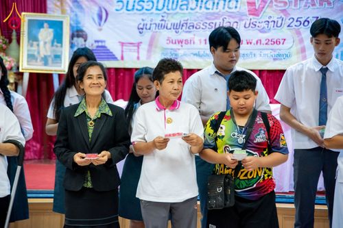 ภาพ No.184359:กิจกรรมวันรวมพลังเด็กดี V-Star ผู้นำฟื้นฟูศีลธรรมโลก ในวันที่ 11 ธันวาคม พ.ศ. 2567 ณ วิทยาลัยเทคโนโลยีบริหารธุรกิจ จังหวัดชัยภูมิ