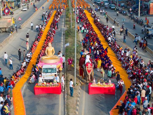 ภาพ No.132050:พิธีต้อนรับ พระ-สามเณร ธรรมยาตรา ในโครงการบรรพชา 1,250 รูป ณ แดนประสูติ สวนลุมพินี ประเทศเนปาล วันที่ 16-17 มีนาคม พ.ศ. 2567