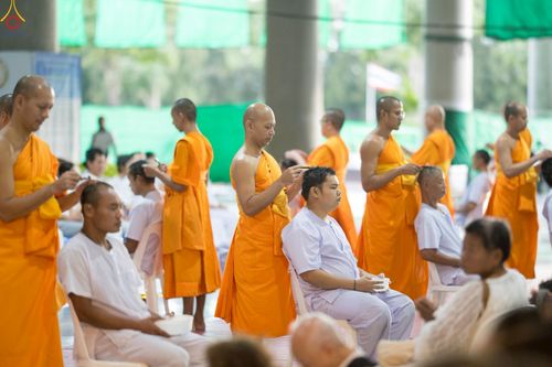 ภาพ No.243008:วันที่ 31 สิงหาคม พ.ศ. 2568 พิธีตัดปอยผมและปลงผม โครงการอุปสมบทหมู่บูชาธรรม ครบรอบ 108 ปี วันครูผู้ค้นพบวิชชาธรรมกาย ณ วัดพระธรรมกาย