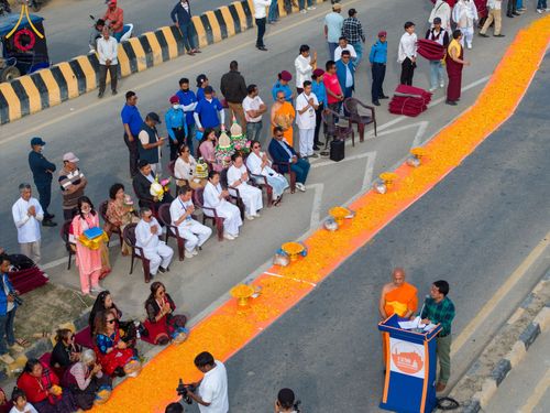 ภาพ No.132041:พิธีต้อนรับ พระ-สามเณร ธรรมยาตรา ในโครงการบรรพชา 1,250 รูป ณ แดนประสูติ สวนลุมพินี ประเทศเนปาล วันที่ 16-17 มีนาคม พ.ศ. 2567